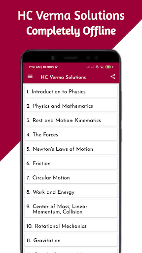 Android application HC Verma Solutions Offline screenshort