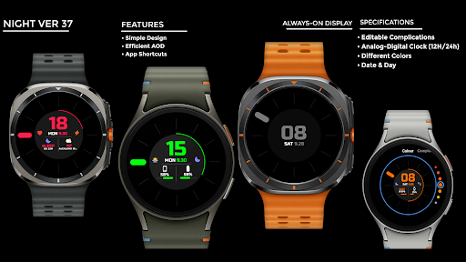 Night ver 37 - watch face screenshot 18