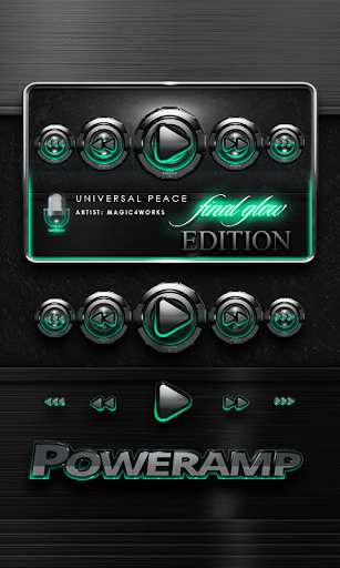 Poweramp skin widget Mint Glow