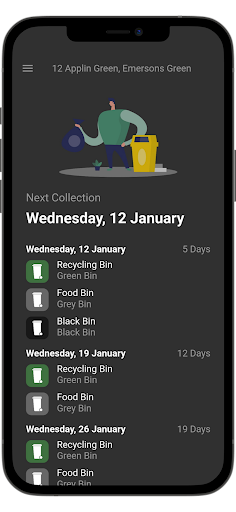 Android application BinDays screenshort