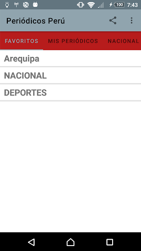 Android application Periódicos Peruanos screenshort