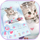 Cute Kitty Theme lovely Cup Cat Wallpaper icon
