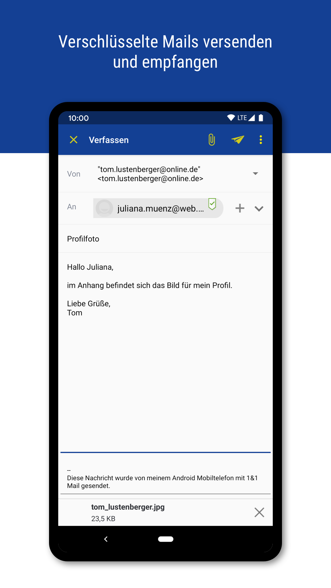 Android application 1&1 Mail screenshort