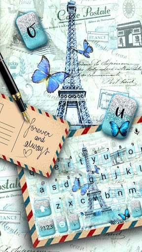 Paris Postcard Keyboard Theme Screen 2
