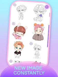 KPOP Chibi Coloring by Number - Screenshot 4