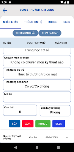 Android application Điều Tra Dân Số screenshort