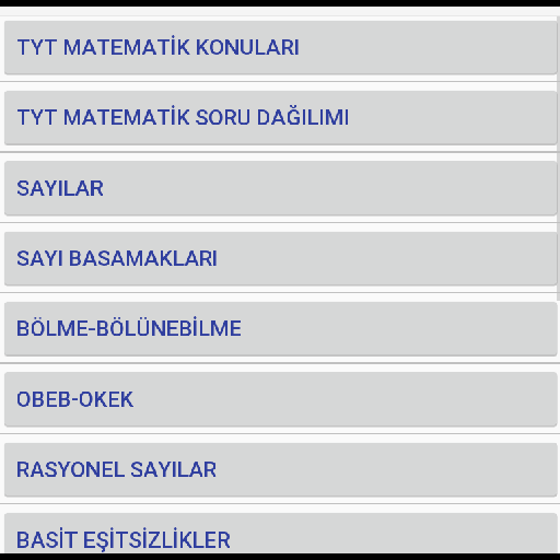 Android application tyt matematik formülleri screenshort
