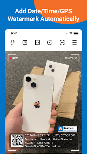 Android application RealCam - Timestamp&GPS Camera screenshort