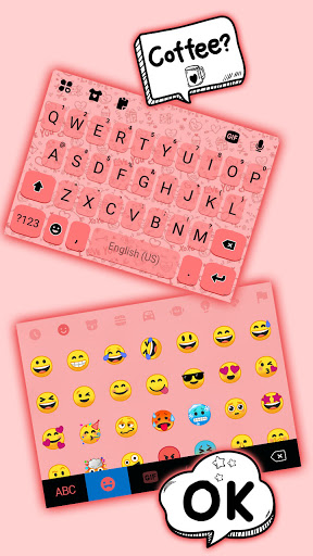 Pink Doodle SMS Keyboard Backg Screen 3