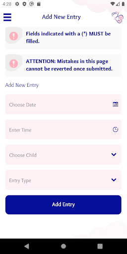 Android application Lact Assist screenshort