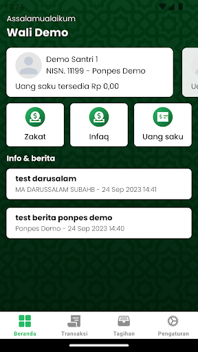Android application E-Siswa screenshort