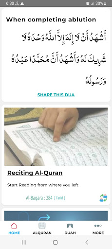 Android application Quran word by word & tafsir screenshort