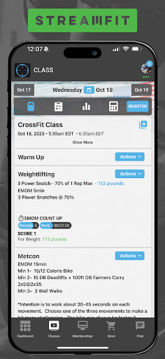 StreamFit Member Screen 2