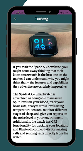 spade and co smartwatch Guide Screen 2