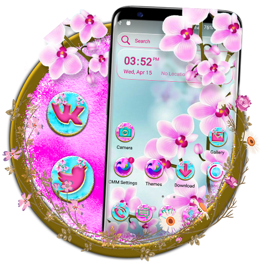 Pink Orchid Flower Theme logo