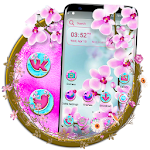 Pink Orchid Flower Launcher Theme Apk