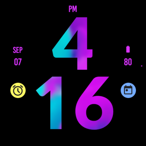 Purple Blue Watch Face screenshot 4