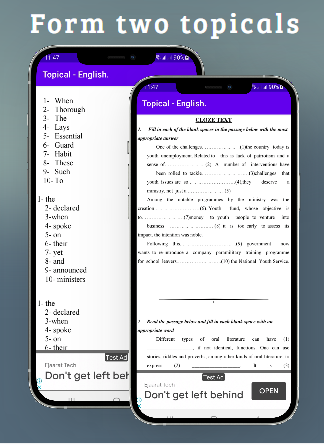 English; Topical Questions Screen 2