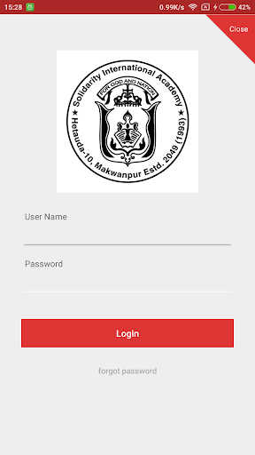 Android application Solidarity International Acade screenshort