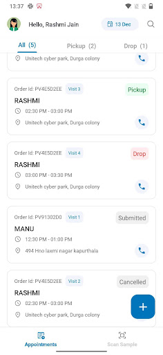Android application Phlebo WorkHub screenshort