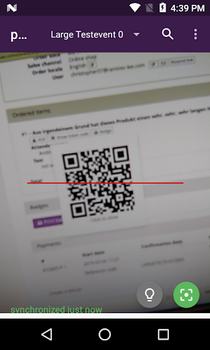 Android application pretixSCAN – Ticket scanning a screenshort
