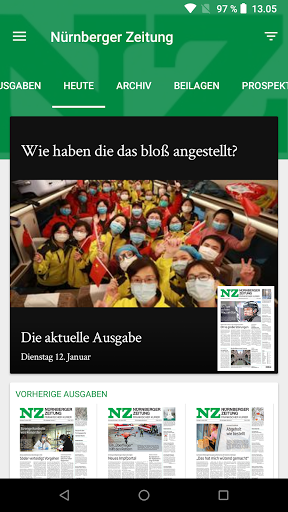Android application Nürnberger Zeitung E-Paper screenshort