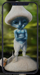 Meme Blue Cat Smurf Wallpaper