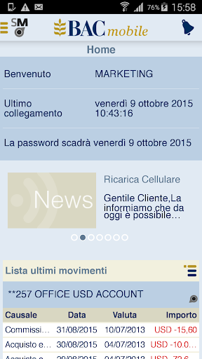 BAC mobile Screen 2
