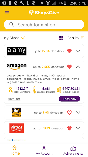 Android application Shop&Give screenshort