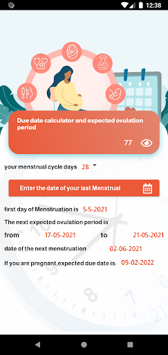 pregnancy calculator Screen 2