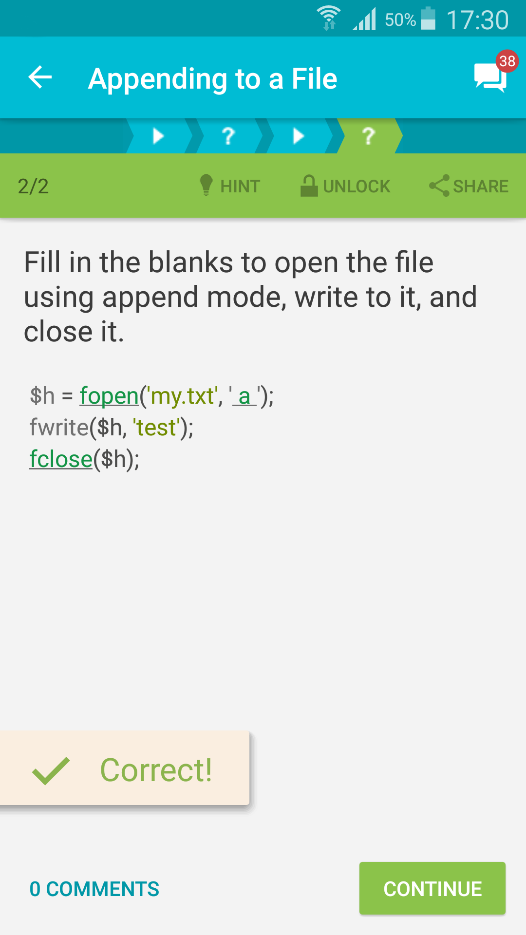 Android application Learn PHP screenshort