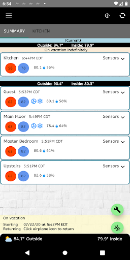 Android application ecobee Wrap screenshort