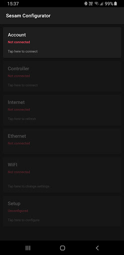 Android application Sesam Setup screenshort