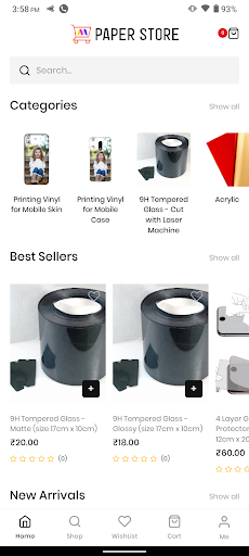 Android application Mobicare - Paperstore screenshort
