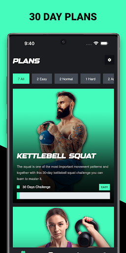 Screenshot of Kettlebell Training App