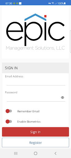 Android application Epic Management Solutions screenshort