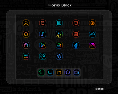 Horux Black - Icon Pack Capture d'écran