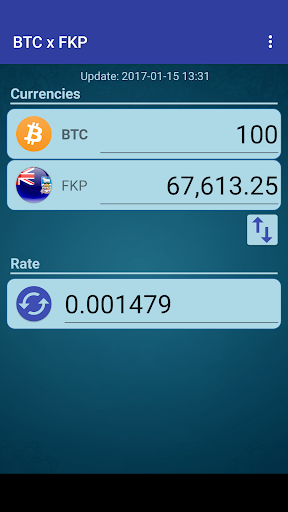 Android application Bitcoin x Falkland Isl. Pound screenshort