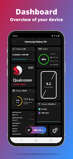 G-CPU:Monitor CPU, RAM, Widget Screen 2