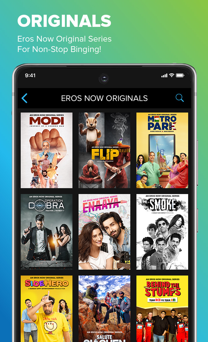 Android application Eros Now - Movies, Originals, Music & TV Shows screenshort