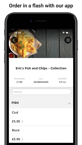 Android application Eric’s Fish and Chips screenshort
