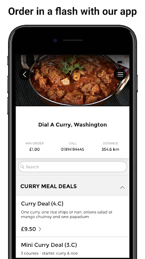 Android application Dial A Curry Washington screenshort