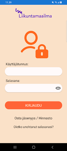 Android application Liikuntamaailma screenshort