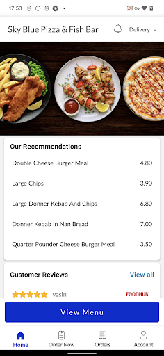 Sky Blue Pizza & Fish Bar Screen 2