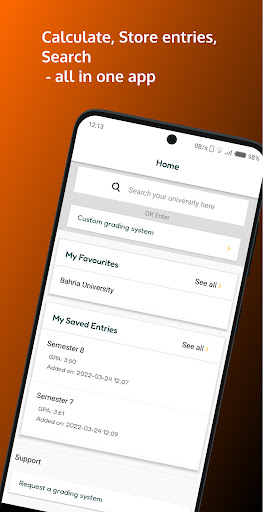 Android application GPA Calculator Pakistan screenshort