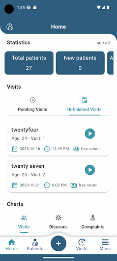 Android application Clinic360 screenshort