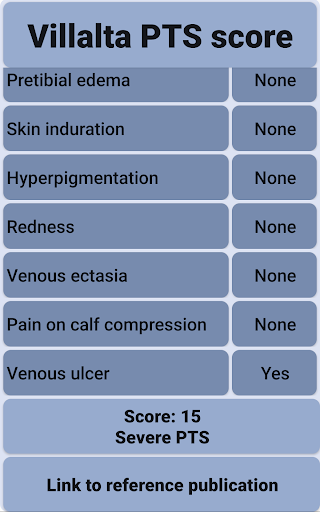 Android application Villalta PTS Score screenshort