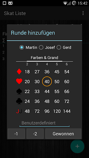 Android application Skat Scorer screenshort
