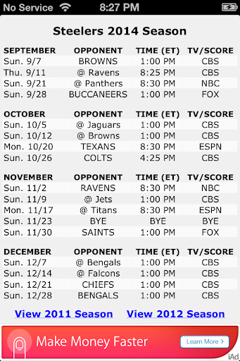 Go Steelers! Screen 2