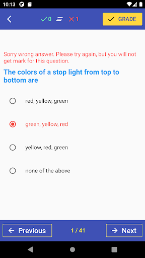New Jersey Driving Test Screen 2
